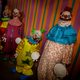 The Killer Klowns stand ready with pies.